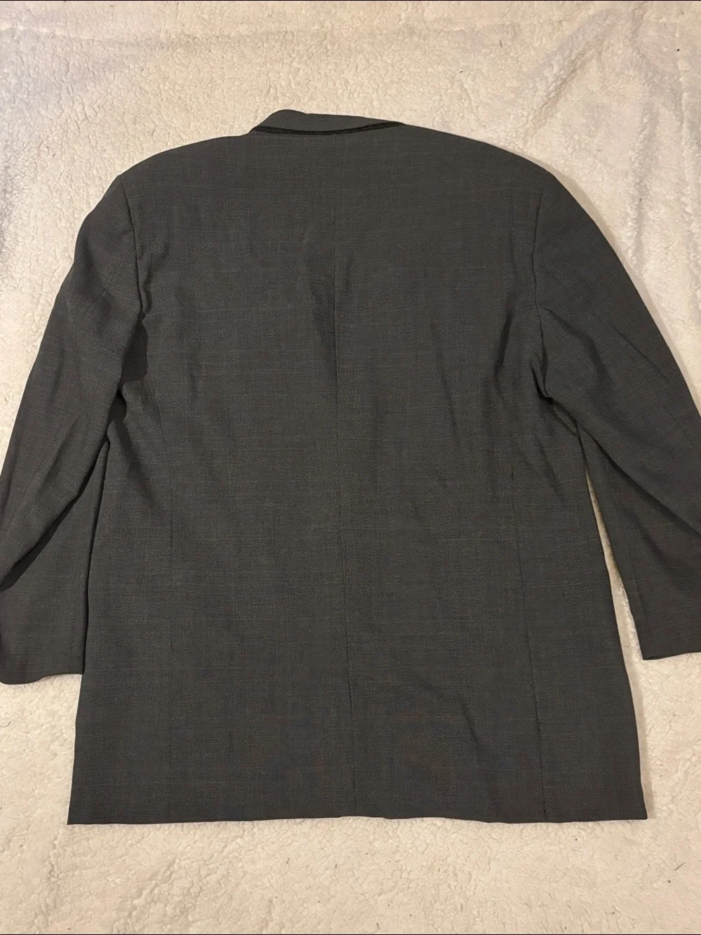 Armani Collezioni 46L Men's Two-Button Dark Gray Wool Blend Suit Blazer